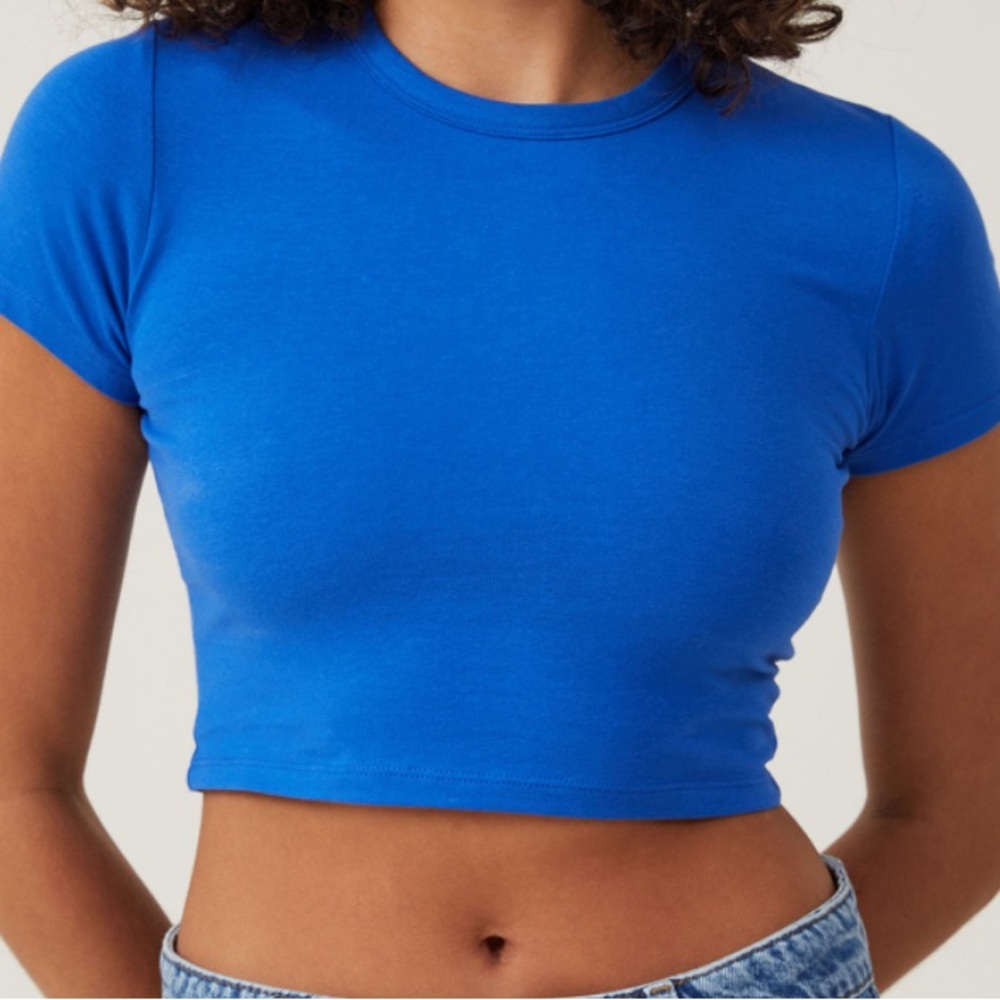 (3 for 15) Cotton On Micro Crop Tee / Pacific blue / size M